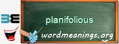 WordMeaning blackboard for planifolious